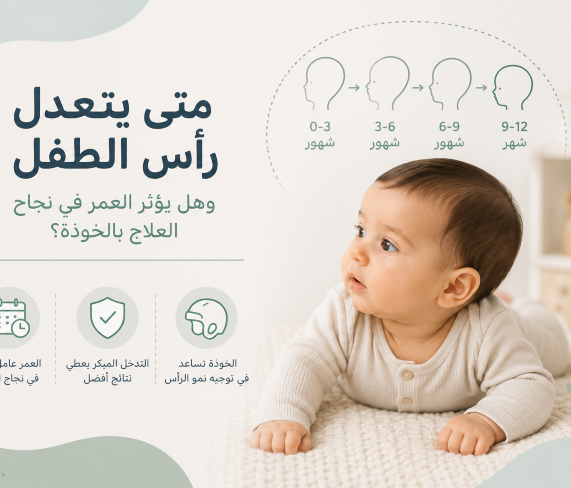 متى يتعدل رأس الطفل وهل يؤثر العمر في نجاح العلاج بالخوذة