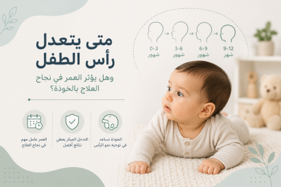 متى يتعدل رأس الطفل وهل يؤثر العمر في نجاح العلاج بالخوذة